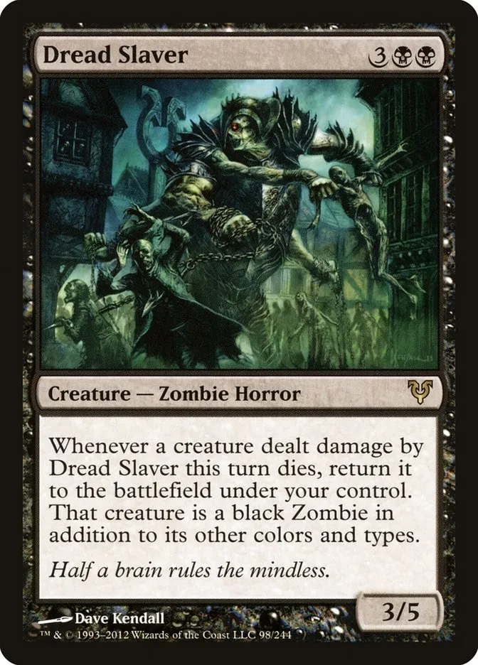 2012 Avacyn Restored Dread Slaver rare #98 rare card image