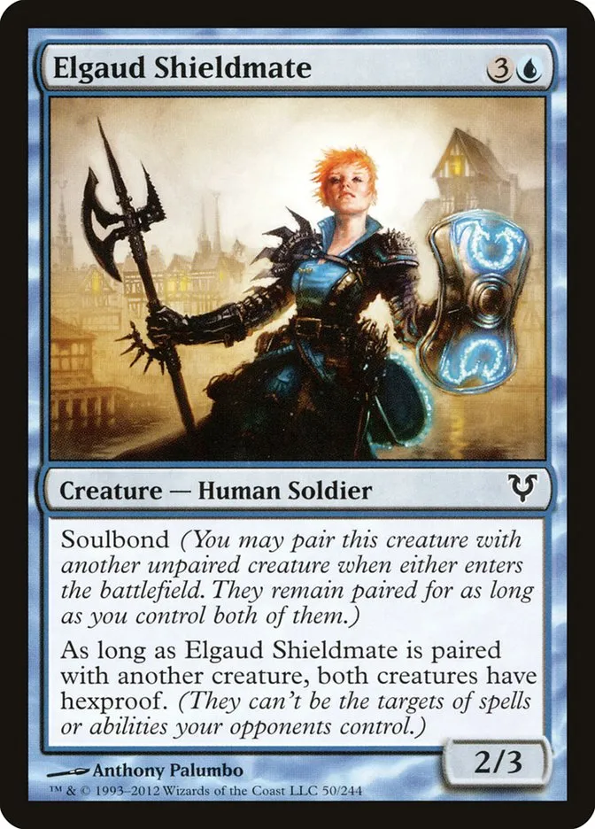 2012 Avacyn Restored Elgaud Shieldmate common #50 common card image