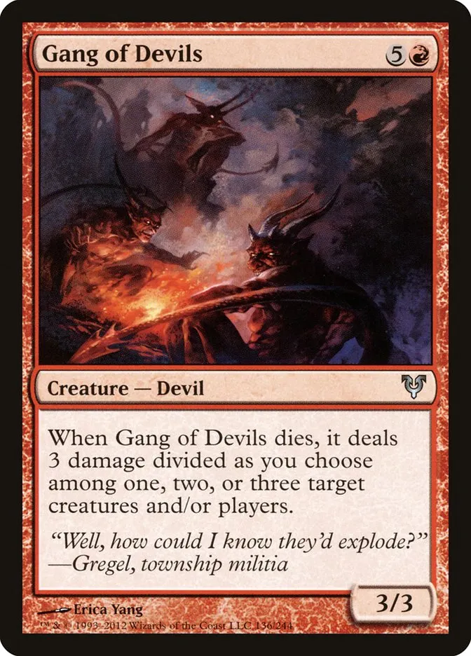 2012 Avacyn Restored Gang of Devils #136 uncommon card image