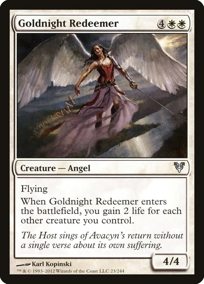 2012 Avacyn Restored Goldnight Redeemer uncommon #23 uncommon card image