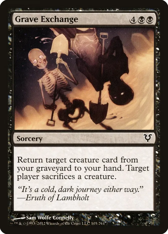 2012 Avacyn Restored Grave Exchange common #105 common card image