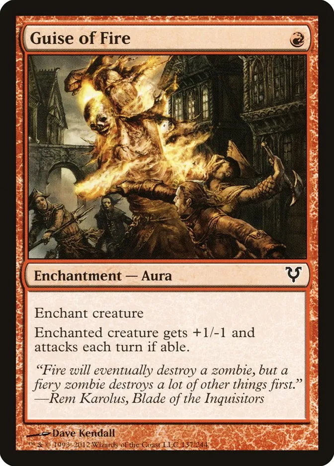 2012 Avacyn Restored Guise of Fire #137 common card image