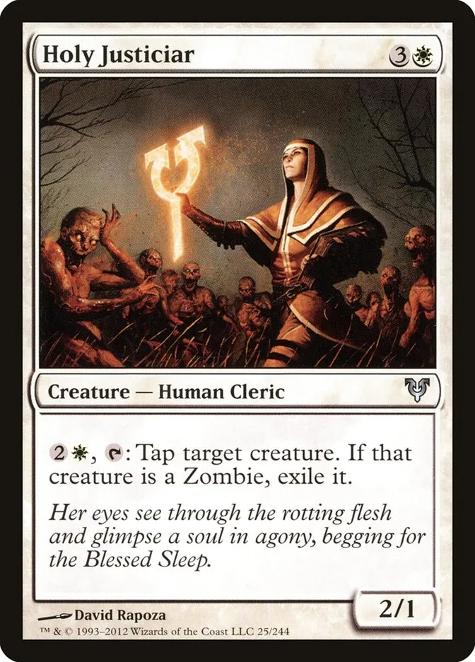 2012 Avacyn Restored Holy Justiciar uncommon #25 uncommon card image