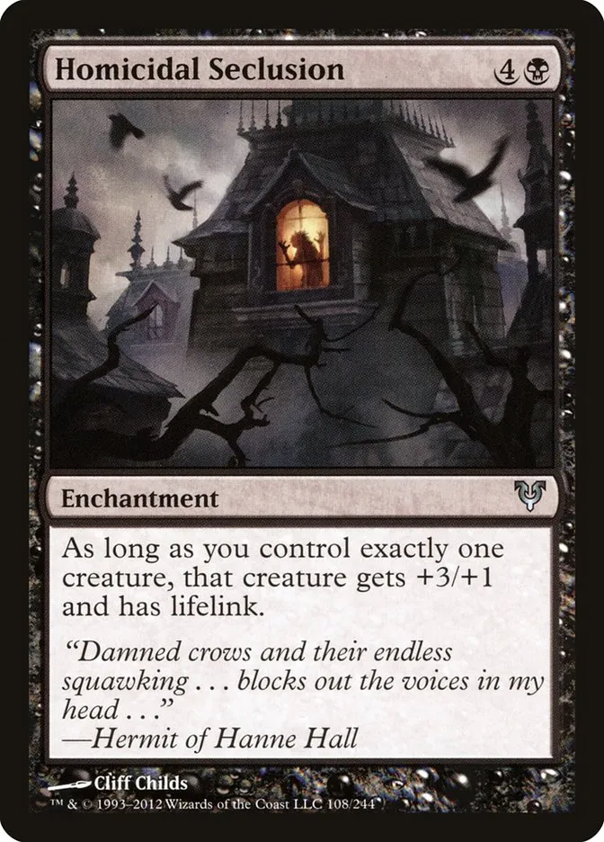 2012 Avacyn Restored Homicidal Seclusion #108 uncommon card image