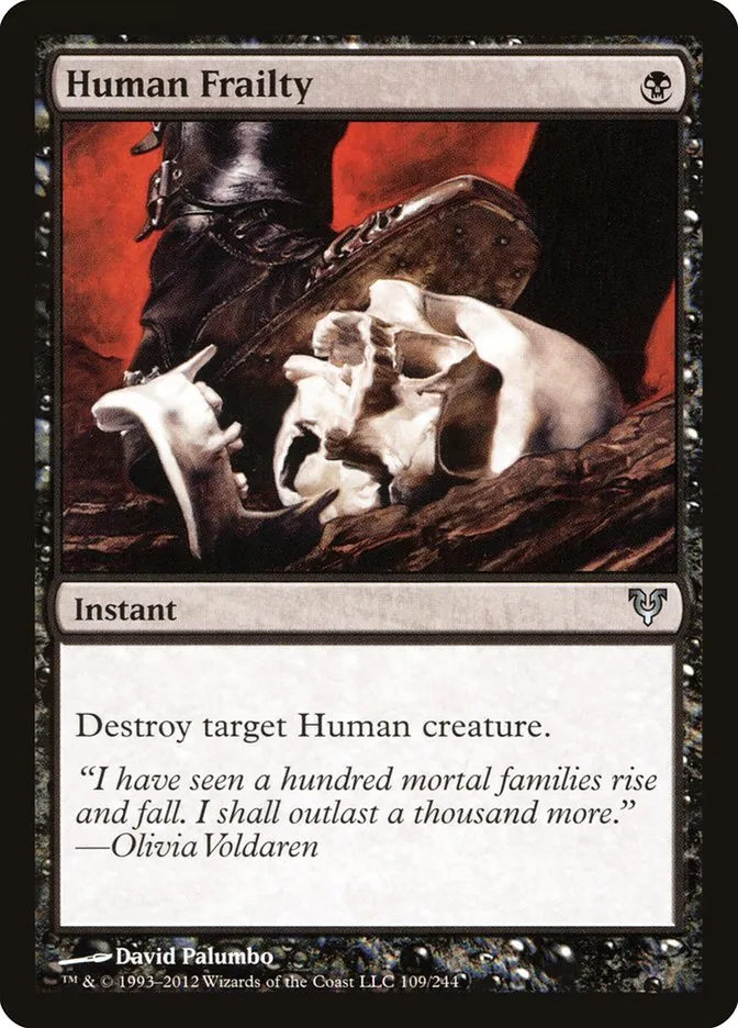 2012 Avacyn Restored Human Frailty #109 uncommon card image