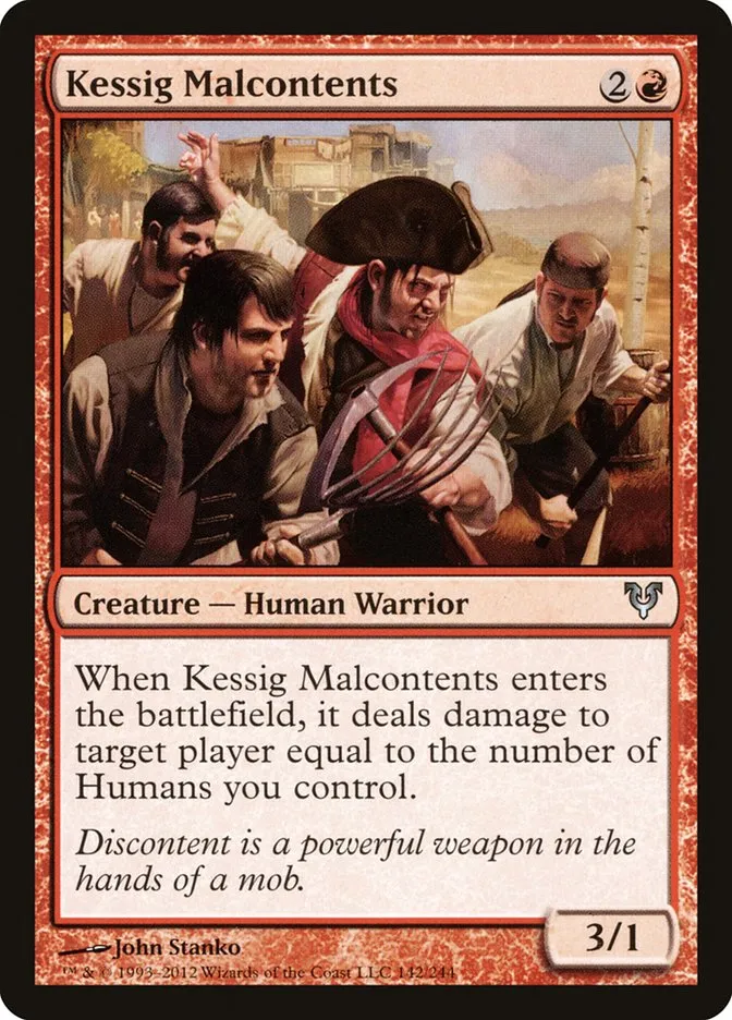 2012 Avacyn Restored Kessig Malcontents #142 uncommon card image