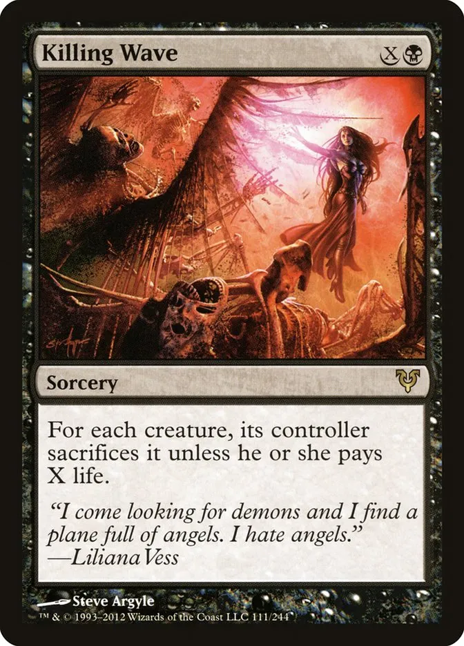 2012 Avacyn Restored Killing Wave rare #111 rare card image