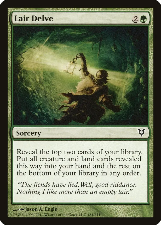 2012 Avacyn Restored Lair Delve common #184 common card image