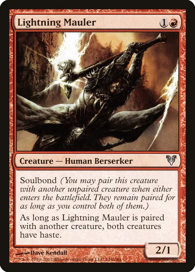2012 Avacyn Restored Lightning Mauler #144 uncommon card image
