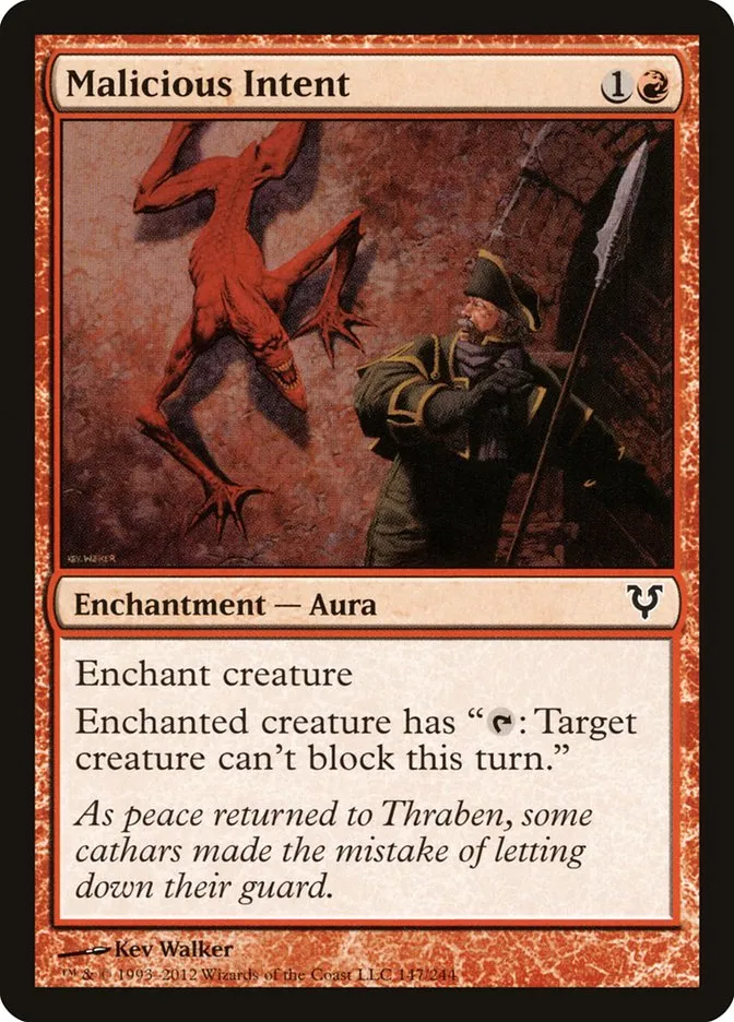 2012 Avacyn Restored Malicious Intent common #147 common card image