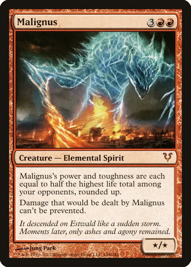 2012 Avacyn Restored Malignus mythic #148 mythic card image