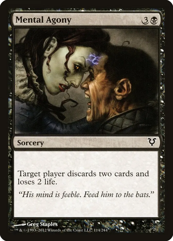 2012 Avacyn Restored Mental Agony common #114 common card image