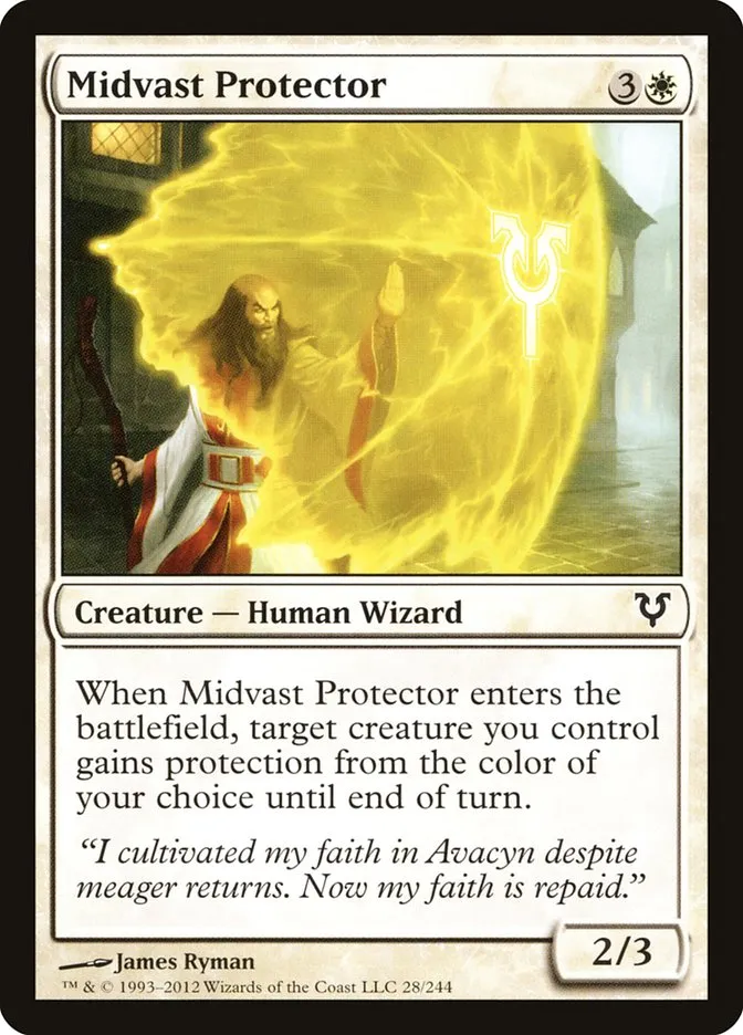 2012 Avacyn Restored Midvast Protector common #28 common card image
