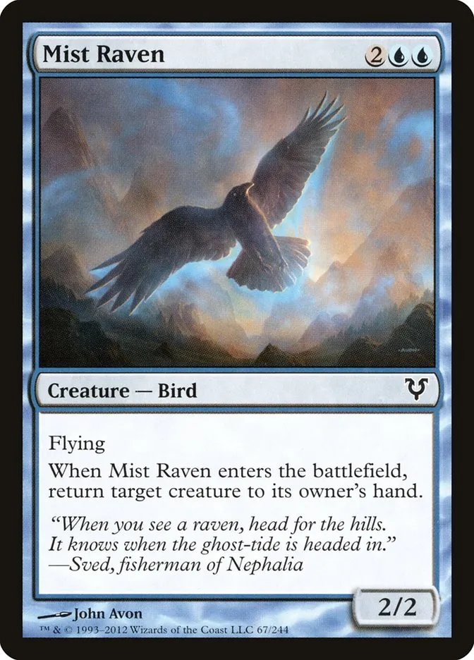 2012 Avacyn Restored Mist Raven common #67 common card image