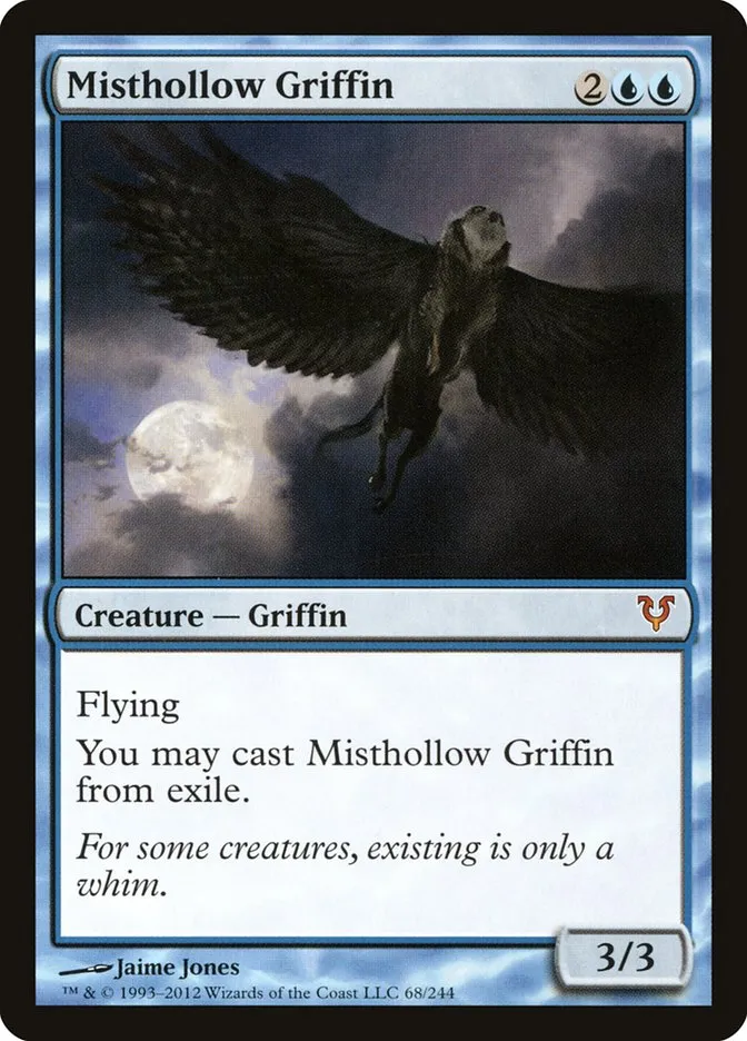 2012 Avacyn Restored Misthollow Griffin mythic #68 mythic card image