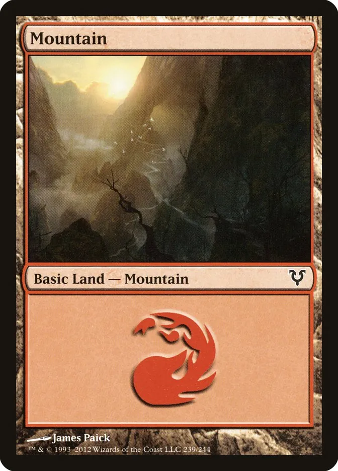 2012 Avacyn Restored Mountain common #239 common card image
