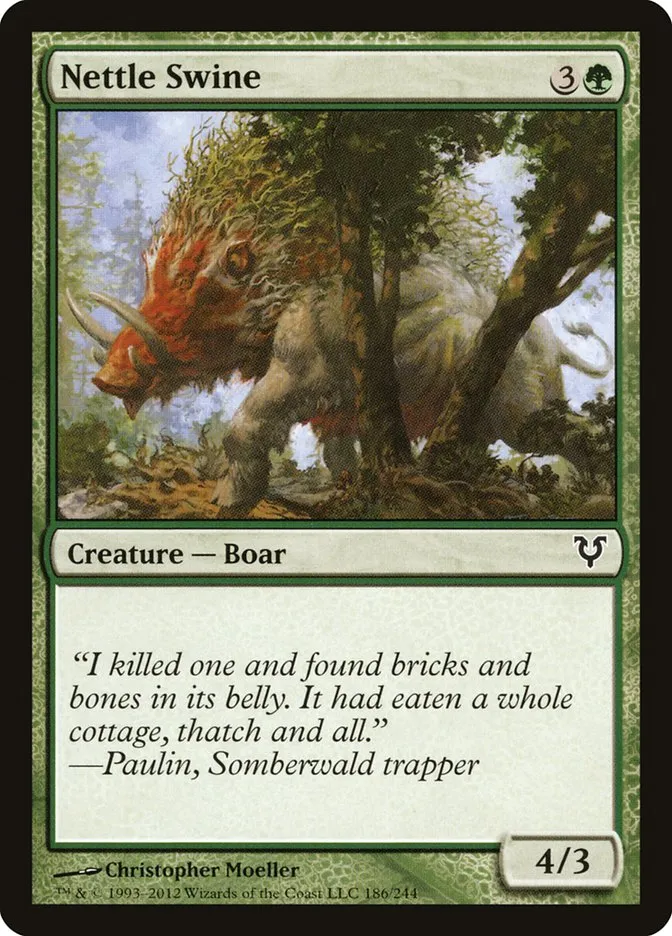 2012 Avacyn Restored Nettle Swine #186 common card image