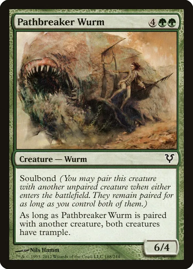 2012 Avacyn Restored Pathbreaker Wurm common #188 common card image