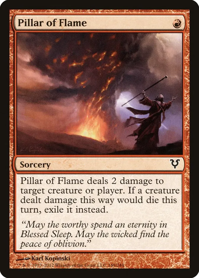 2012 Avacyn Restored Pillar of Flame #149 common card image