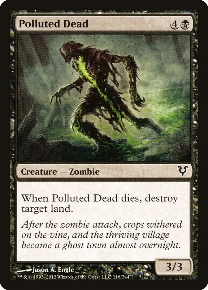 2012 Avacyn Restored Polluted Dead common #116 common card image