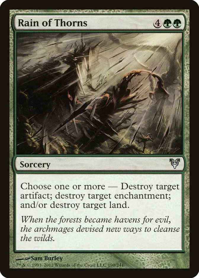 2012 Avacyn Restored Rain of Thorns #190 uncommon card image