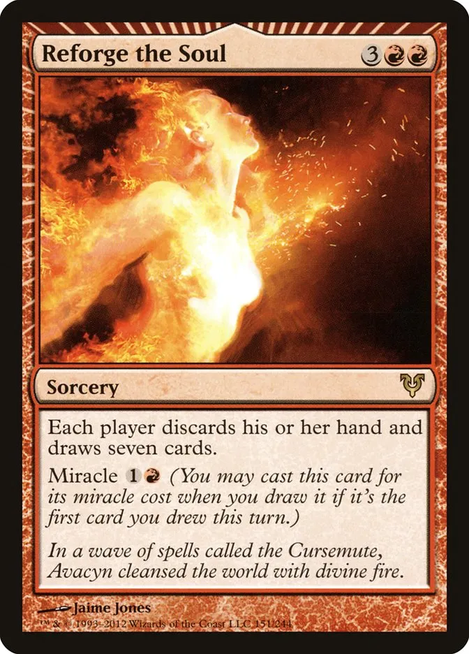 2012 Avacyn Restored Reforge the Soul rare #151 rare card image