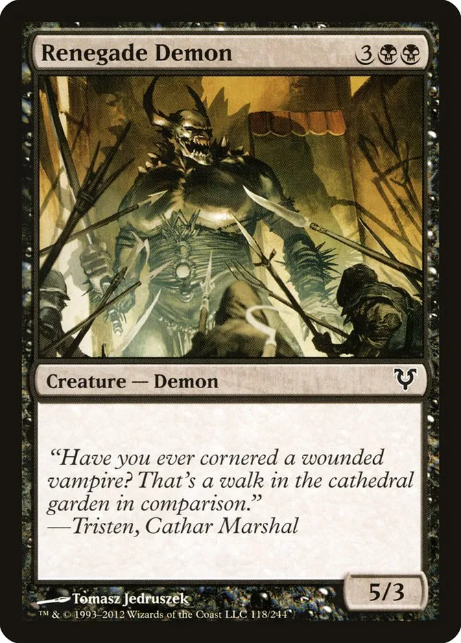 2012 Avacyn Restored Renegade Demon #118 common card image