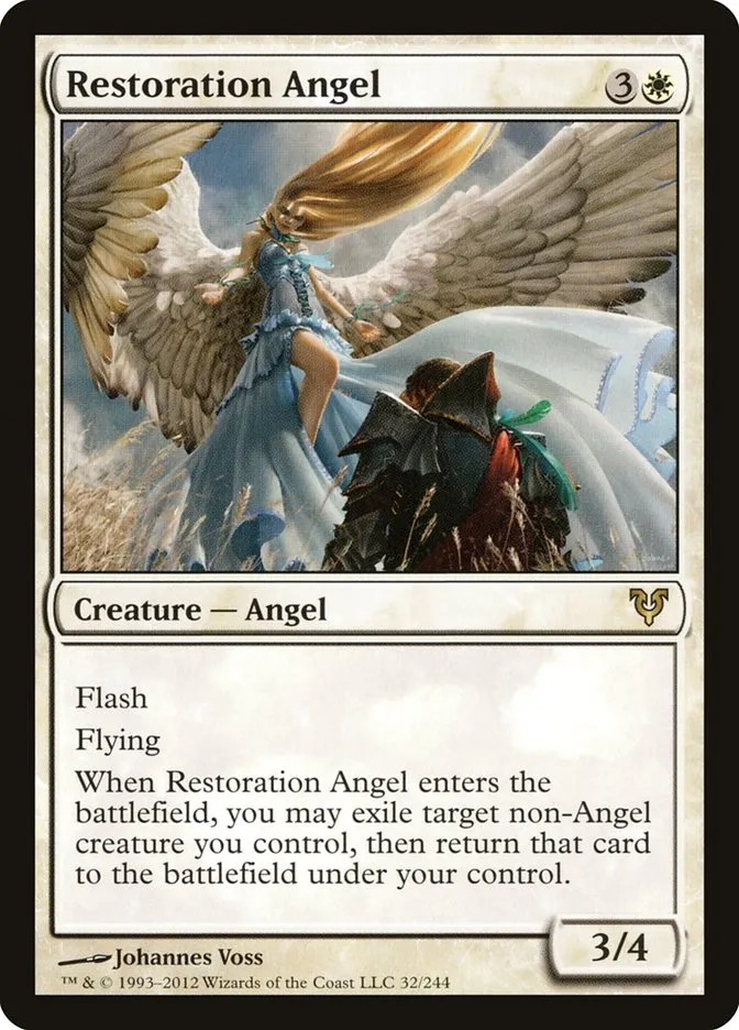2012 Avacyn Restored Restoration Angel rare #32 rare card image