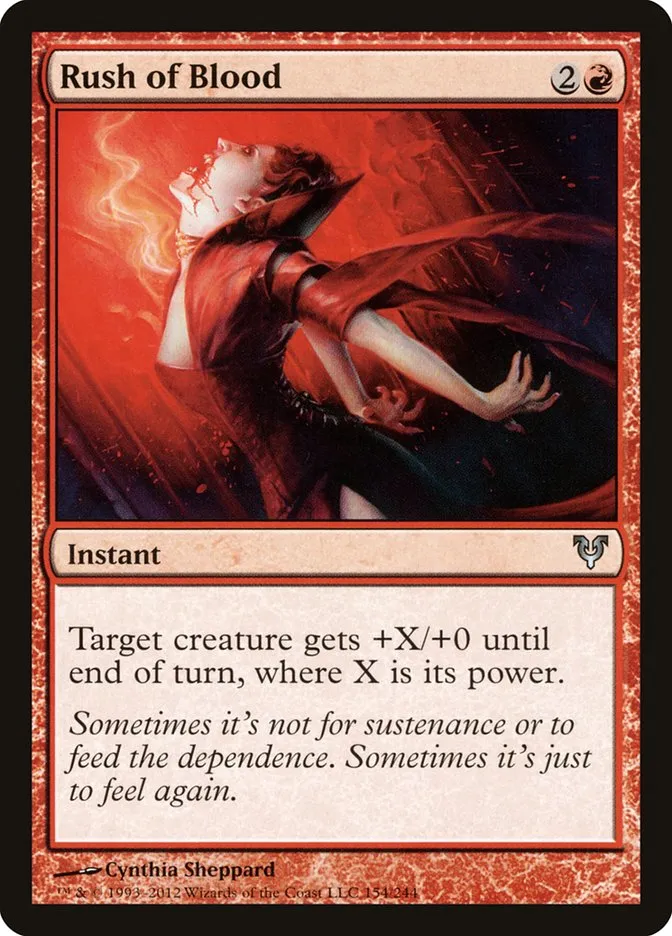 2012 Avacyn Restored Rush of Blood #154 uncommon card image