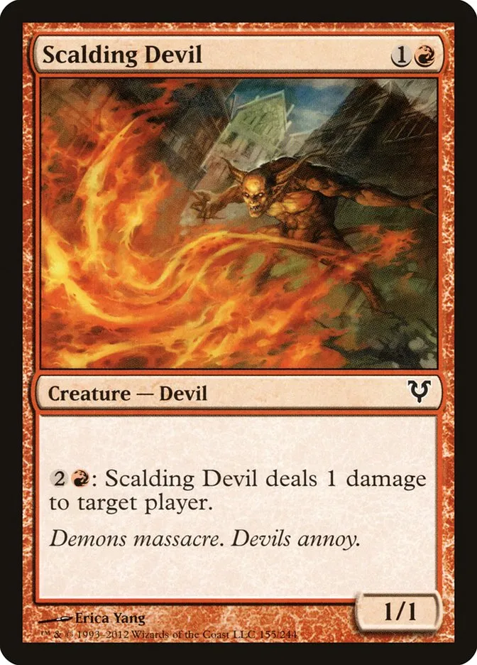 2012 Avacyn Restored Scalding Devil common #155 common card image