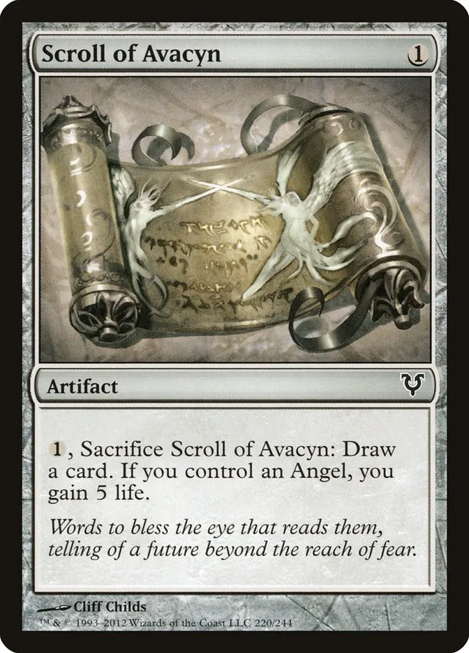 2012 Avacyn Restored Scroll of Avacyn #220 common card image