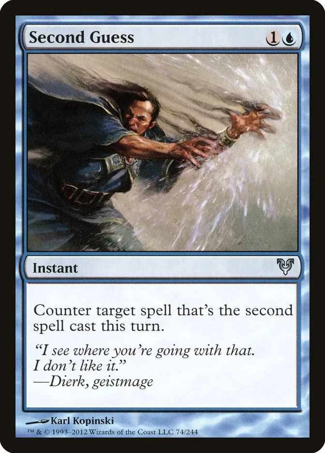 2012 Avacyn Restored Second Guess [Foil] uncommon #74 uncommon card image