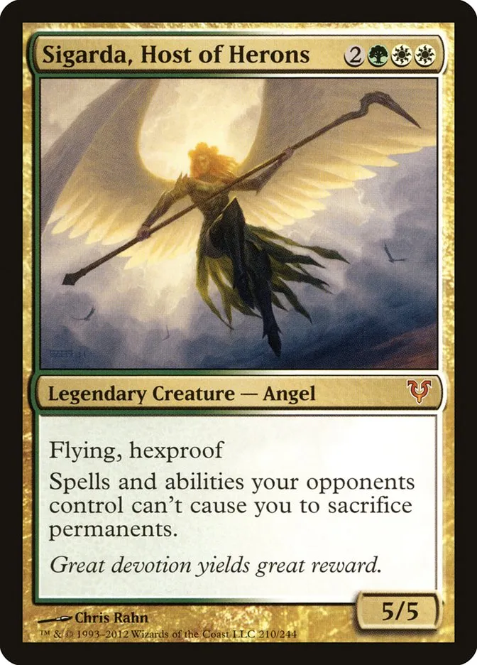 2012 Avacyn Restored Sigarda, Host of Herons mythic #210 mythic card image