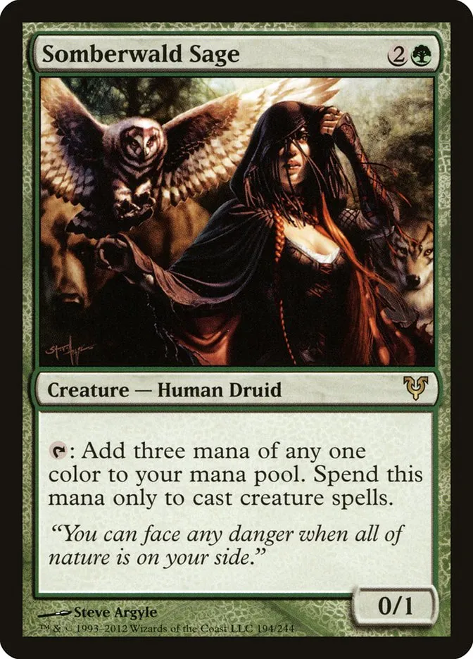2012 Avacyn Restored Somberwald Sage rare #194 rare card image