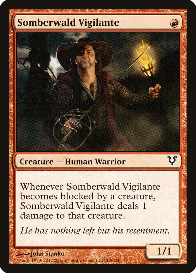 2012 Avacyn Restored Somberwald Vigilante #156 common card image