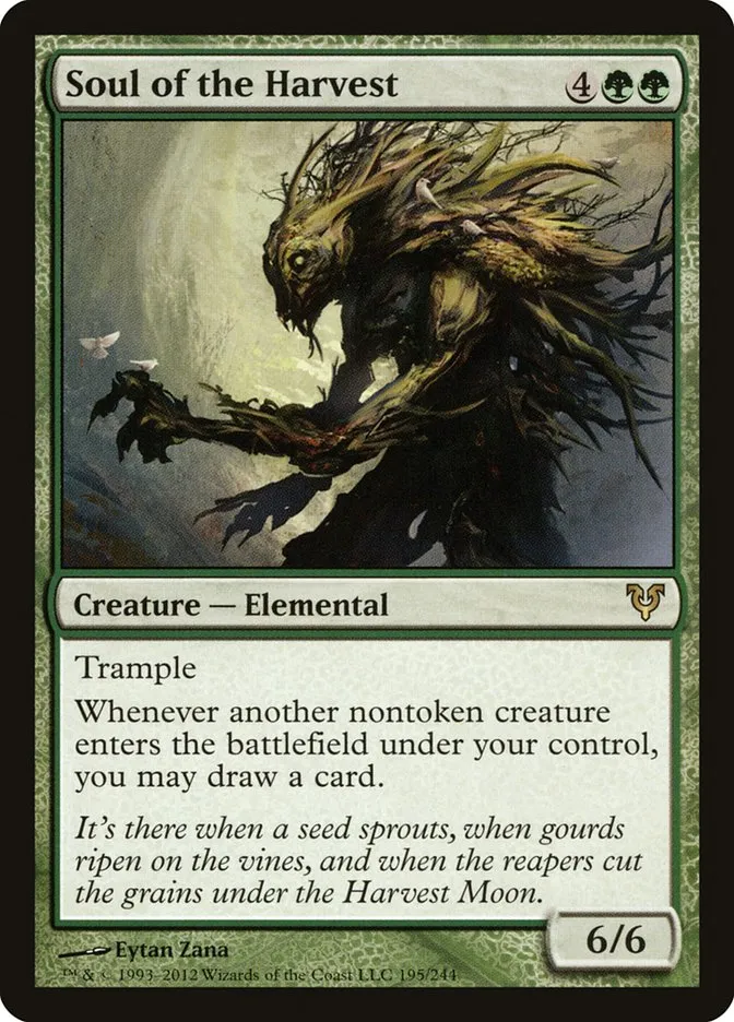 2012 Avacyn Restored Soul of the Harvest rare #195 rare card image