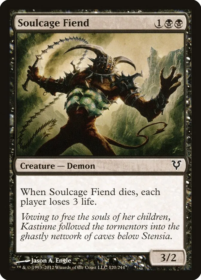 2012 Avacyn Restored Soulcage Fiend #120 common card image