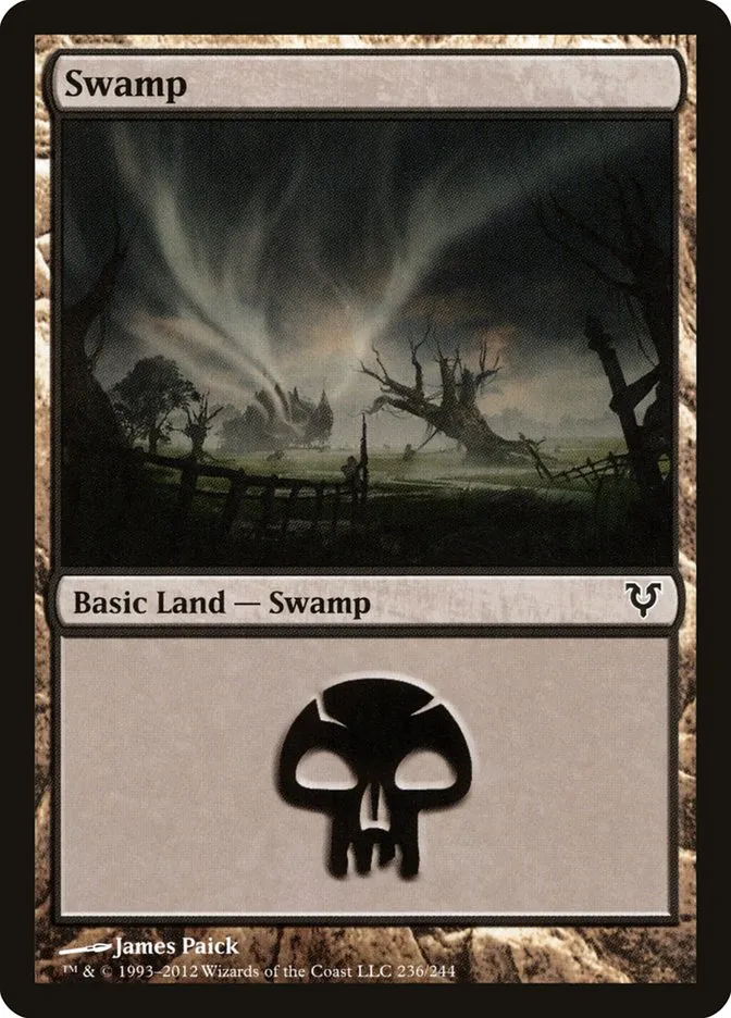 2012 Avacyn Restored Swamp common #236 common card image