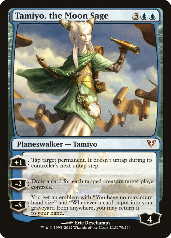 2012 Avacyn Restored Tamiyo, the Moon Sage mythic #79 mythic card image