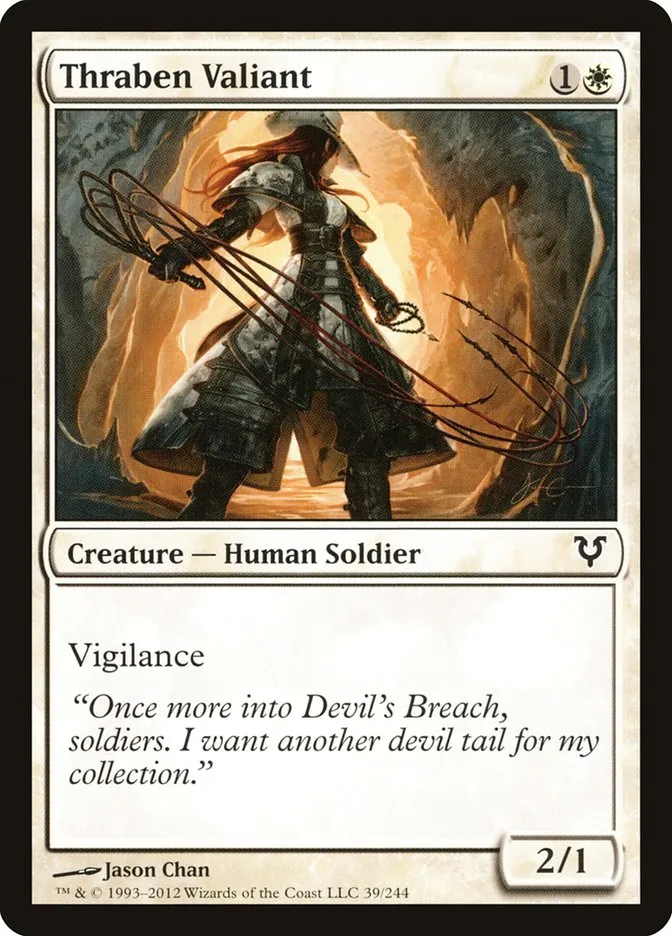 2012 Avacyn Restored Thraben Valiant common #39 common card image
