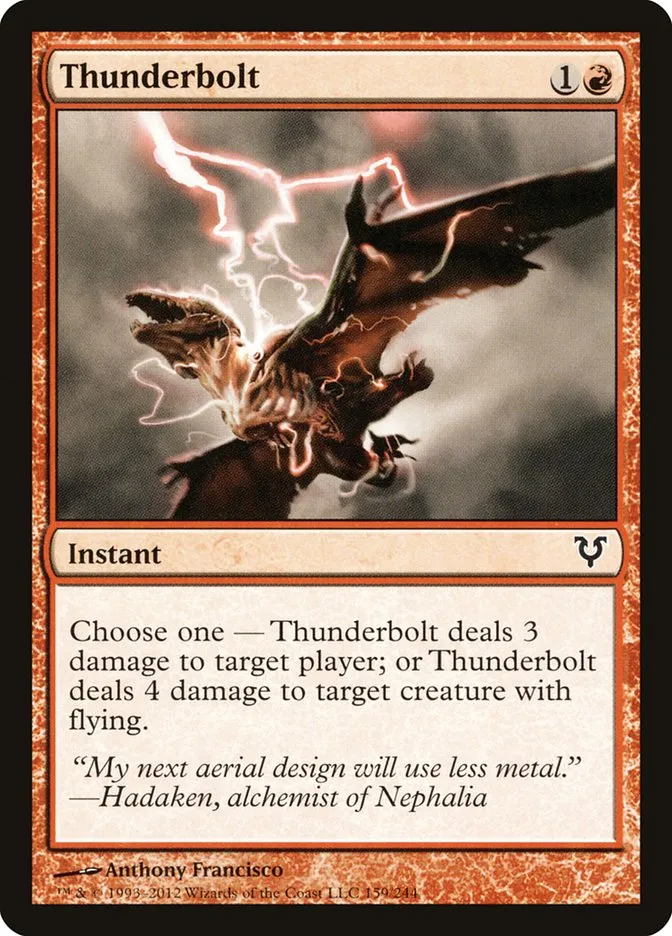2012 Avacyn Restored Thunderbolt common #159 common card image