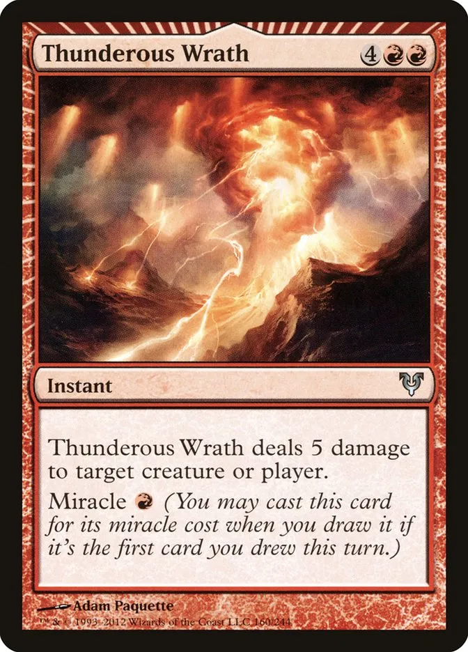 2012 Avacyn Restored Thunderous Wrath uncommon #160 uncommon card image