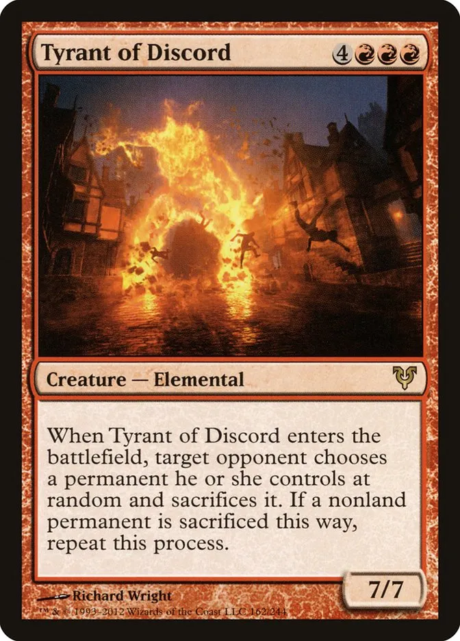 2012 Avacyn Restored Tyrant of Discord rare #162 rare card image