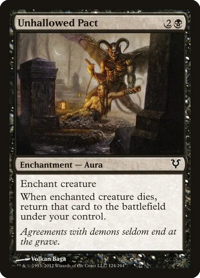 2012 Avacyn Restored Unhallowed Pact #124 common card image