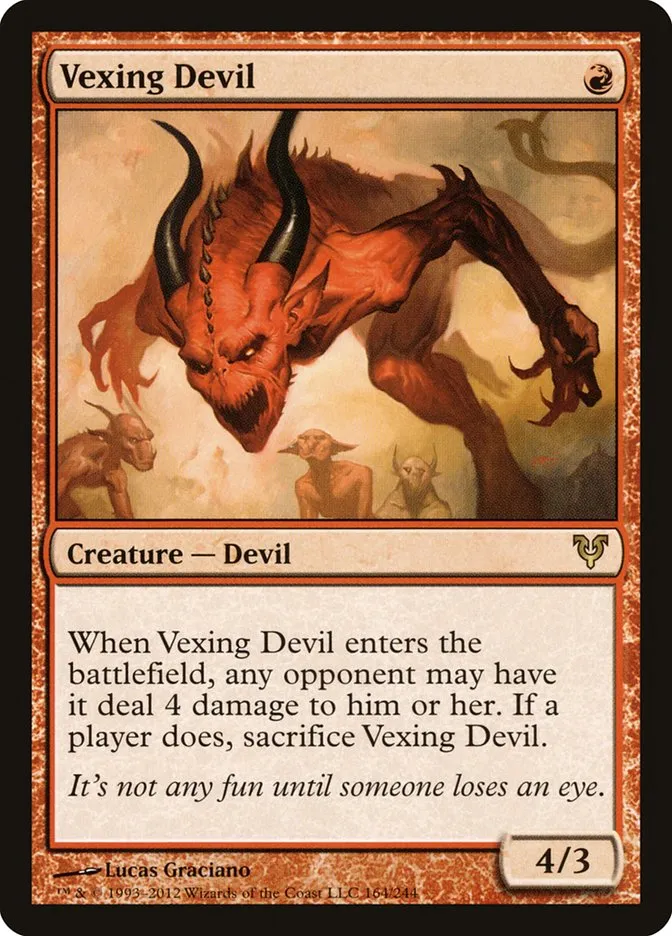 2012 Avacyn Restored Vexing Devil rare #164 rare card image