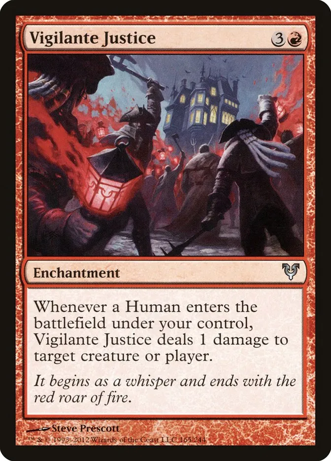 2012 Avacyn Restored Vigilante Justice #165 uncommon card image