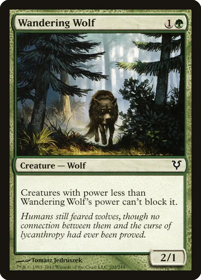 2012 Avacyn Restored Wandering Wolf common #202 common card image