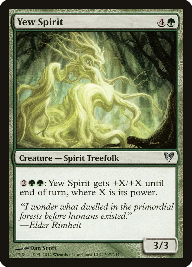 2012 Avacyn Restored Yew Spirit #207 uncommon card image