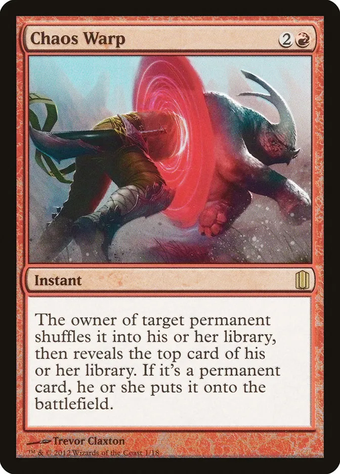 2012 Commander's Arsenal Chaos Warp rare #1 rare card image