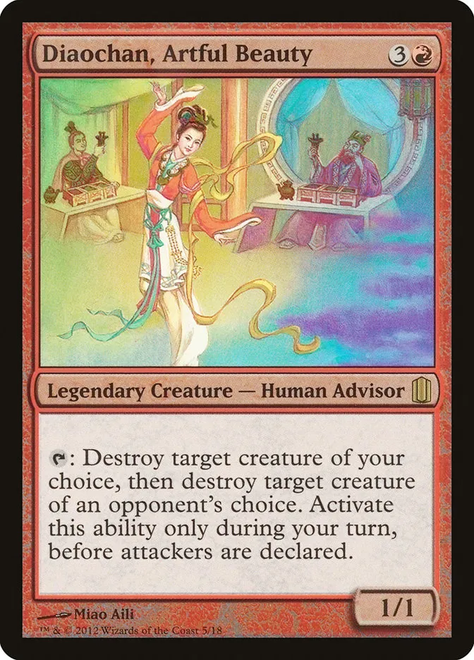 2012 Commander's Arsenal Diaochan, Artful Beauty #5 rare card image